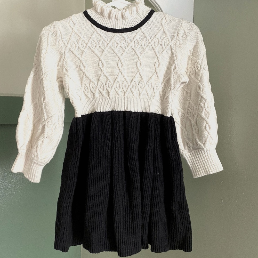 Janie  and Jack  BLACK and WHITE KNIT DRESS 18-24m